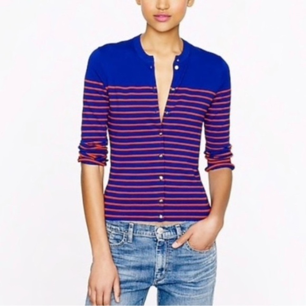 J. Crew Vibrant Blue Knit Sweater Sz M